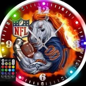 Denver Broncos RGB led clock